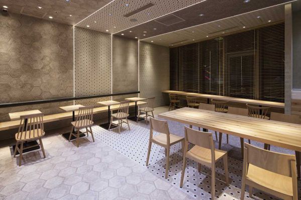 新日式茶室辦公室設(shè)計(jì)中材質(zhì)的拼接